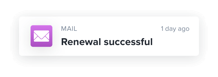 Renewal successful